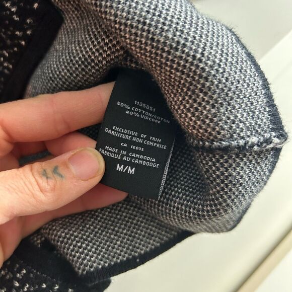 Nicole Miller Black and White Speckled Zip Up Cardigan Medium - Picture 8 of 15